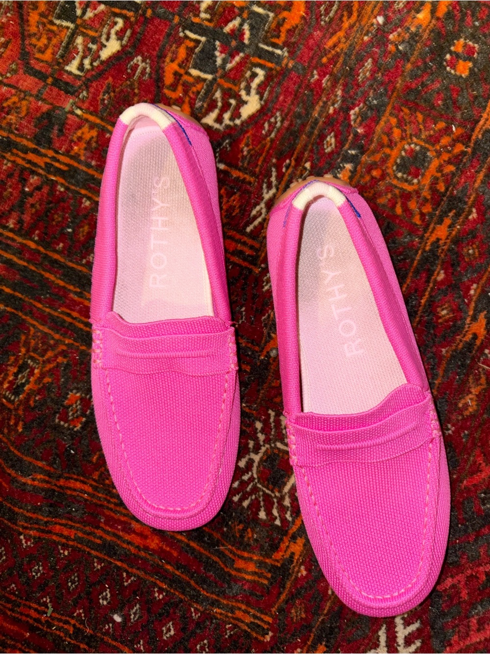 Rothy's Bright Pink Driver Slip-On Loafers